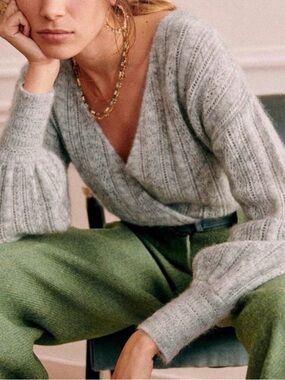 Sezane Cristina jumper in light grey S